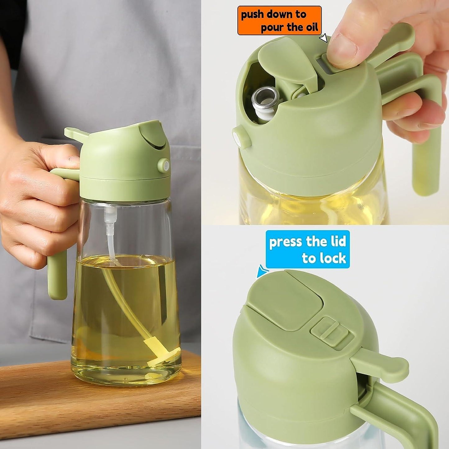 🤩2 in 1 Portable Oil Sprayer and Dispenser for Kitchen🤩