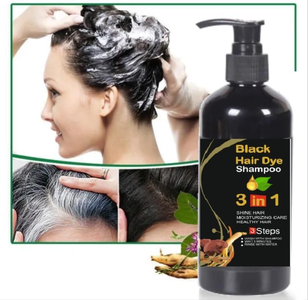BLACK HAIR DYE SHAMPOO 3-IN-1 (NO SIDE EFFECT) - Buy 1 Get 1 Free 🔥