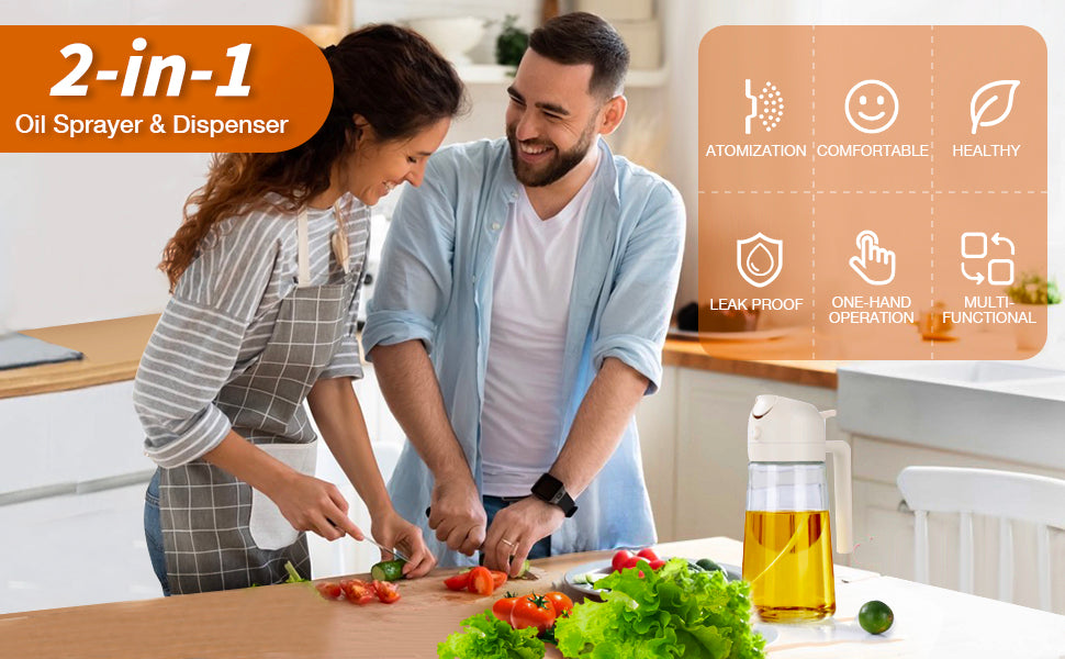 🤩2 in 1 Portable Oil Sprayer and Dispenser for Kitchen🤩
