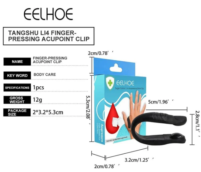 Acuplus+ Sugar Control LI4 Acupressure Point Clip | 🏷️SALE Flat 50% OFF | 🔥Buy 1 Get 1 Free