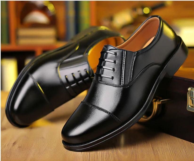 SmartGent Men's Black Formal Shoes