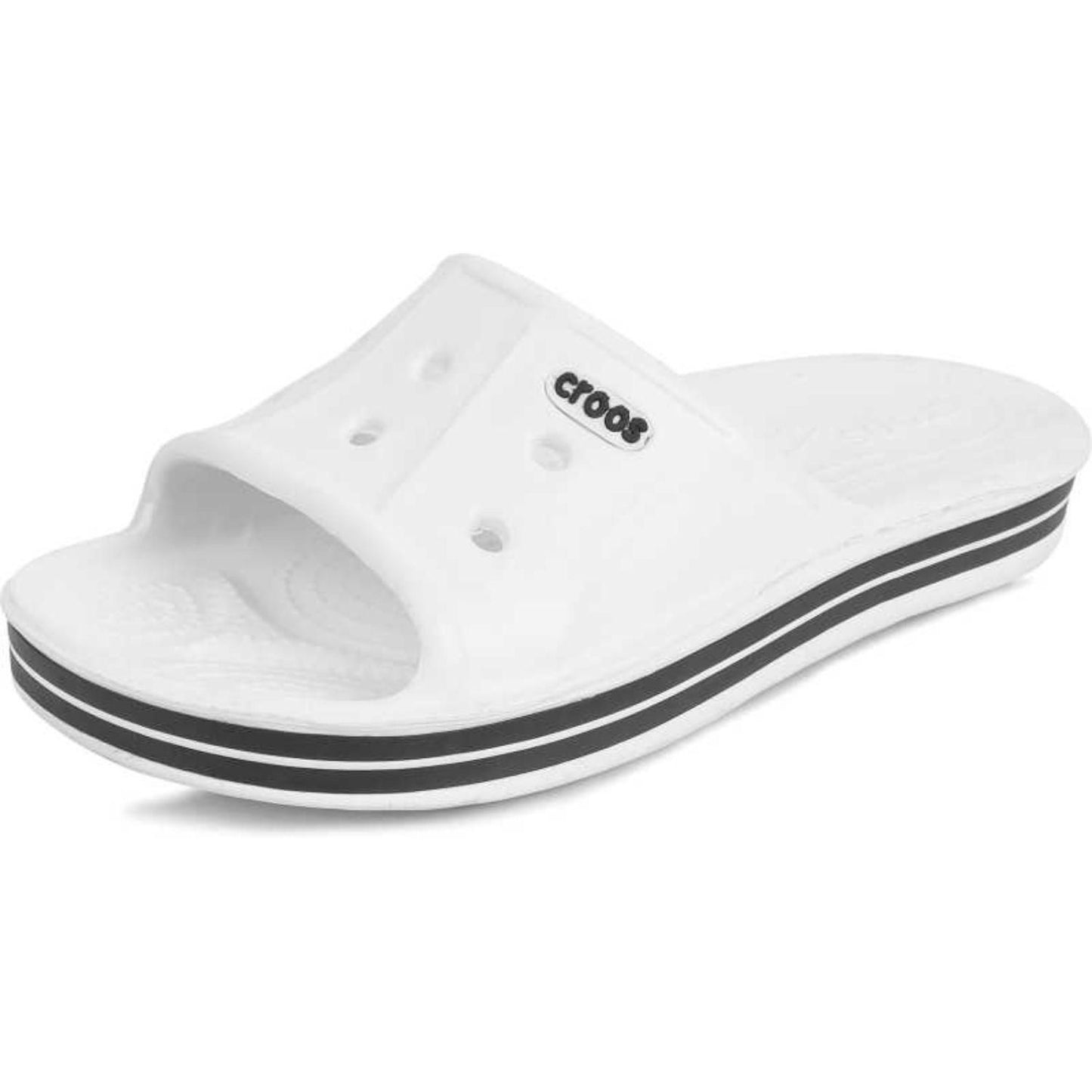 CasualVogue Stylish White Cross Men's Slippers