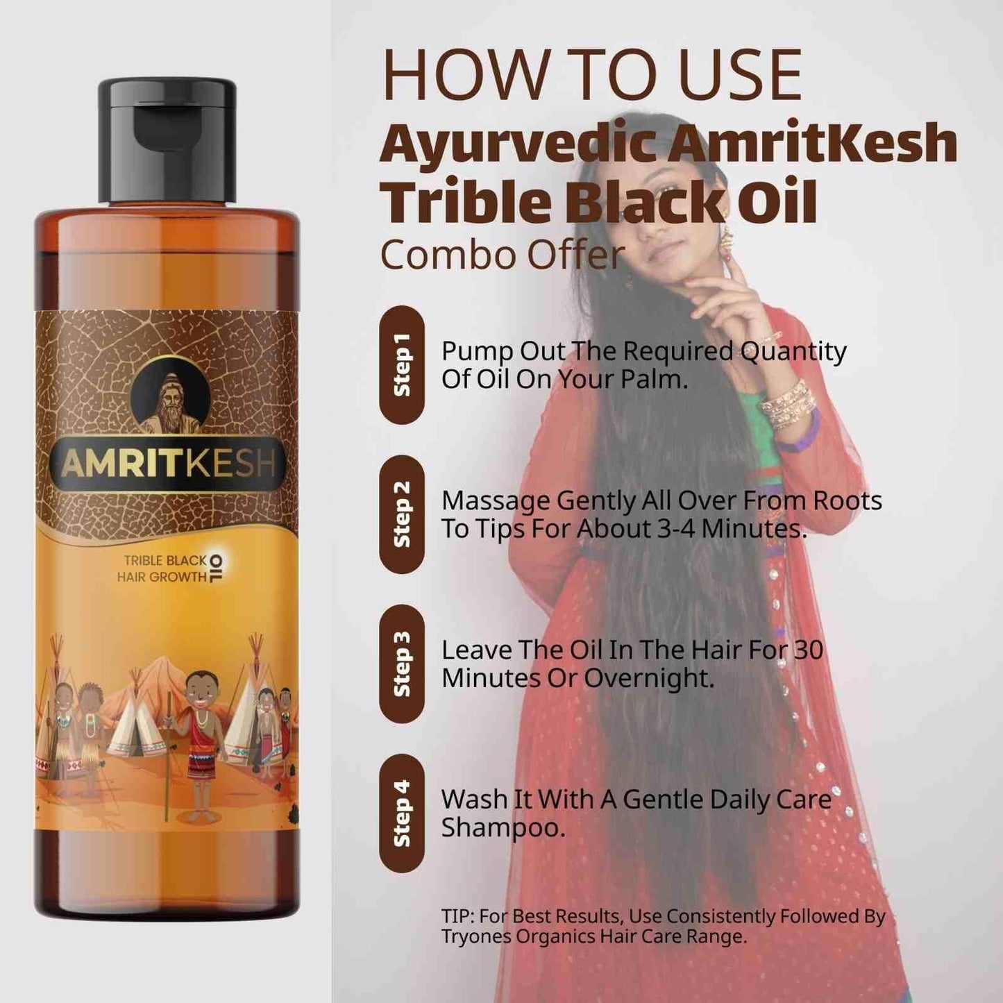 Amritkesh Tribal Black Hair Growth Oil (Pack of 2)