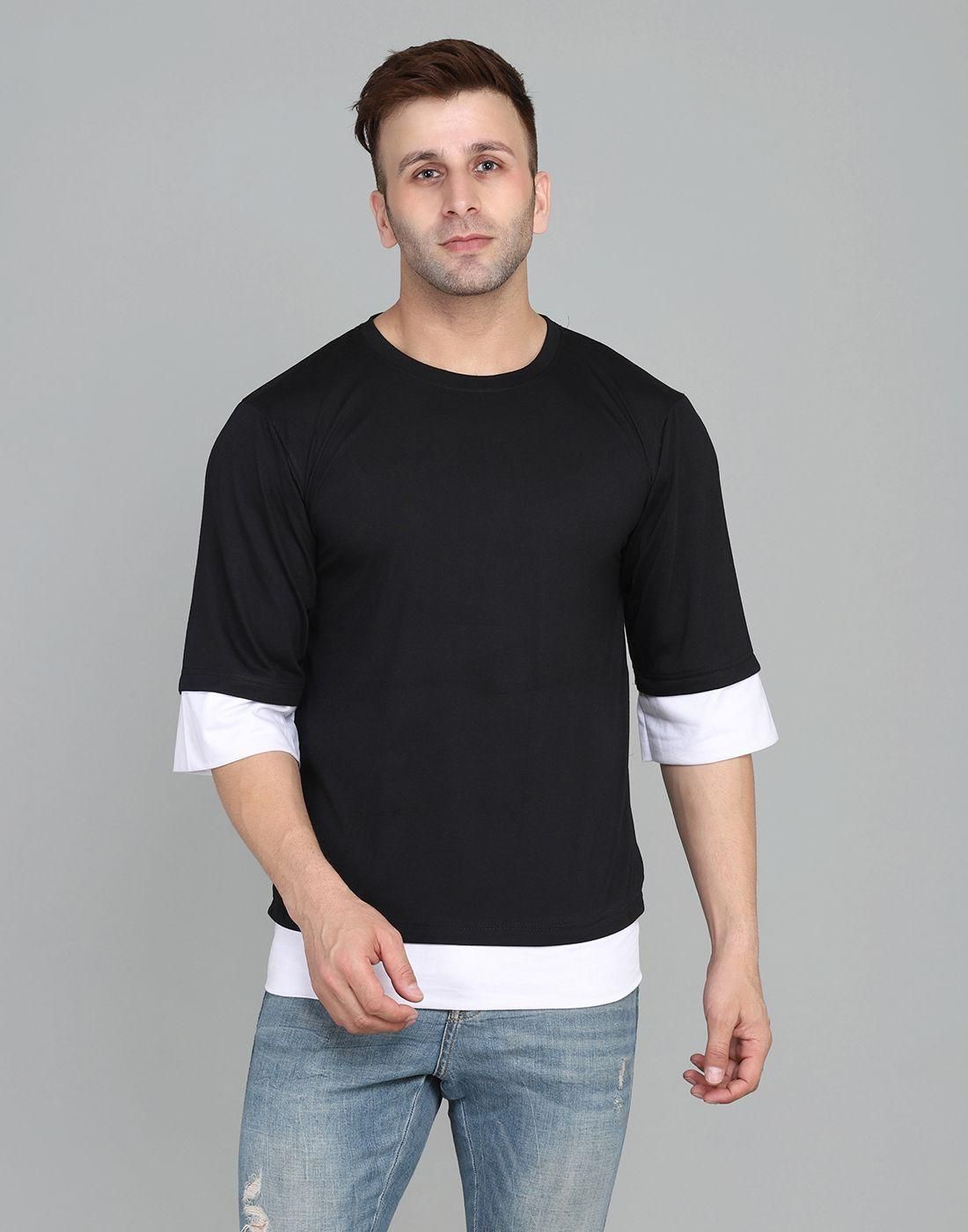 Denzolee Oversized Solid Round Neck T-Shirt For Men's