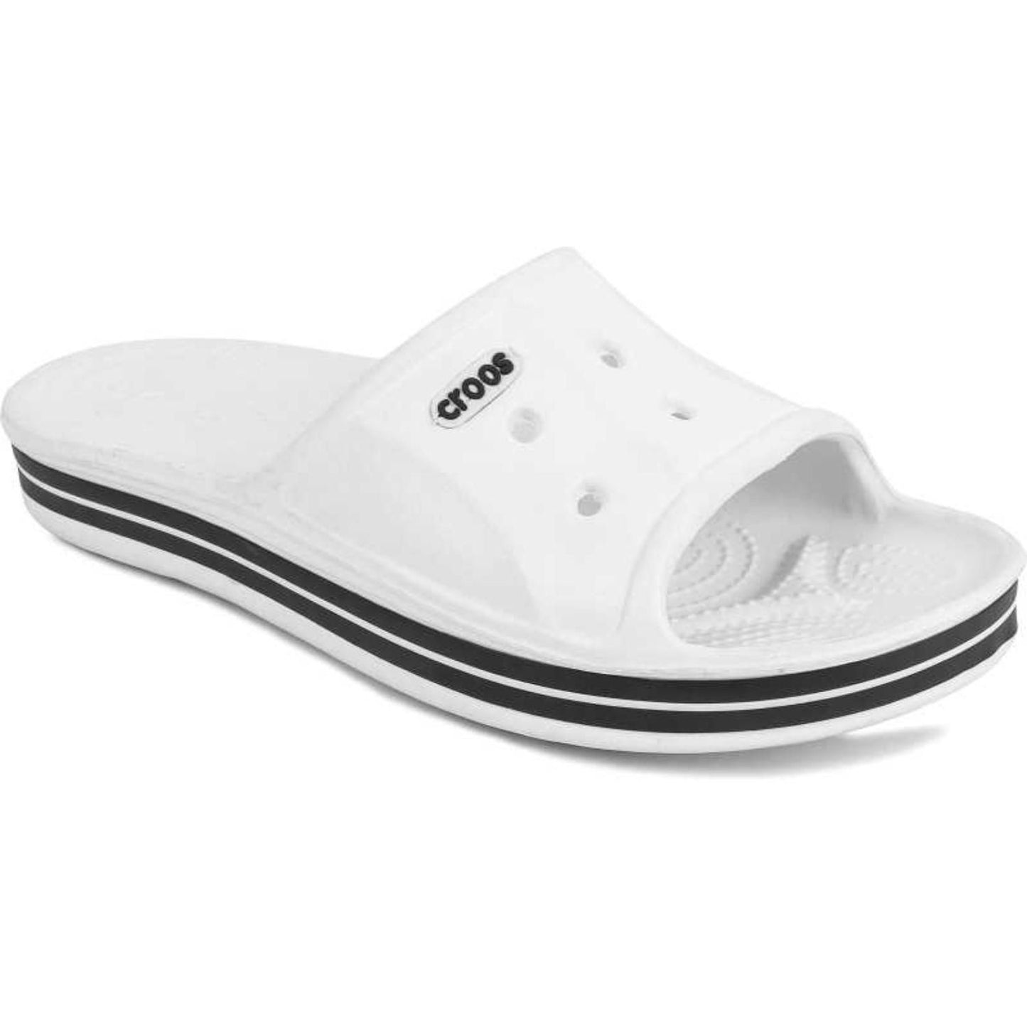 CasualVogue Stylish White Cross Men's Slippers
