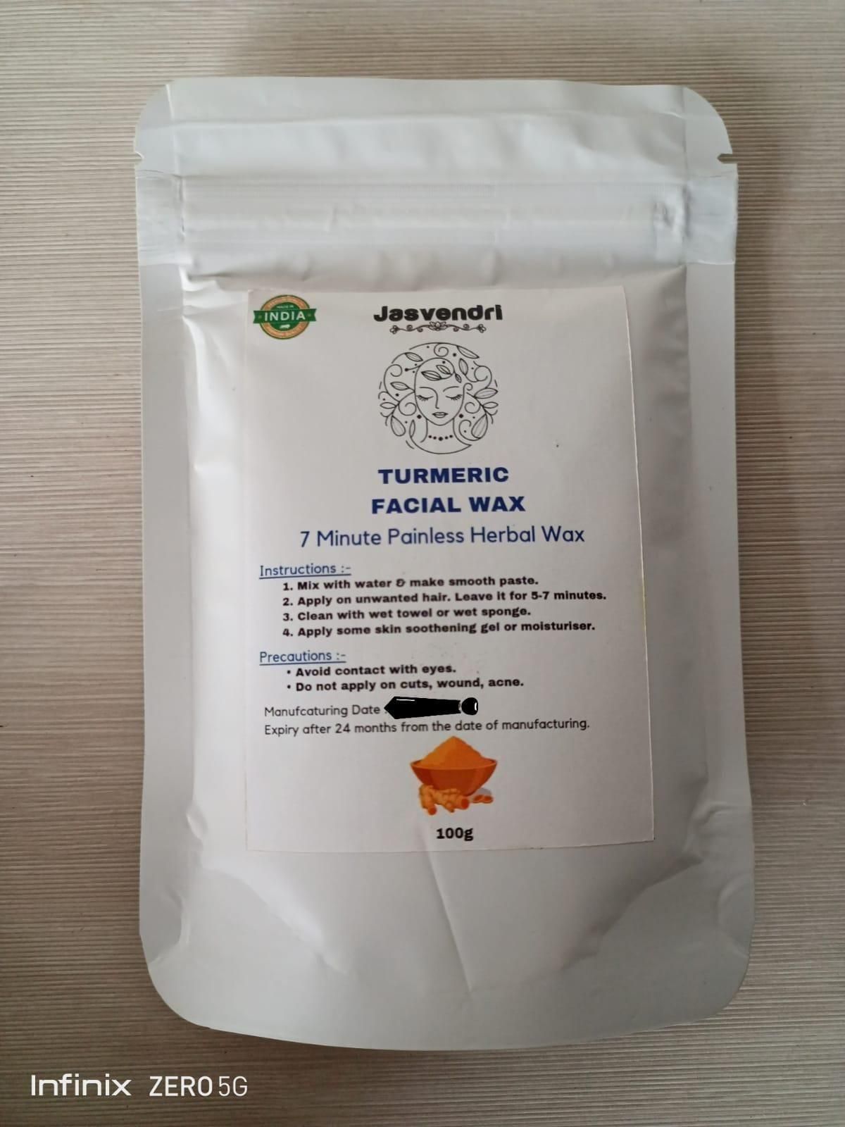 Turmeric Painless Herbal Facial Wax Powder