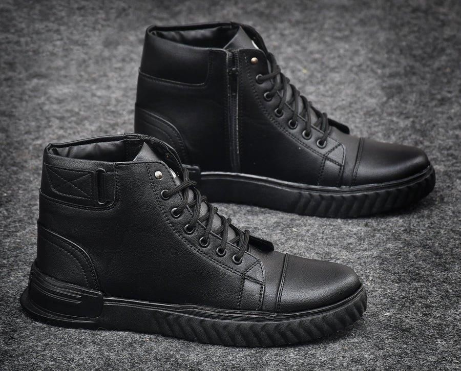 Men's Black Korean Style Boots