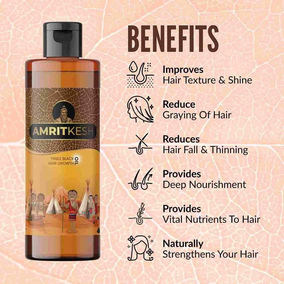 Amritkesh Tribal Black Hair Growth Oil (Pack of 2)