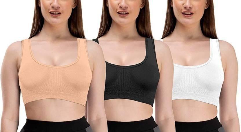 😍Women's Cotton Non-padded Front Closure Multi Color Air Bra[ Buy 1 Get 2 free]😍