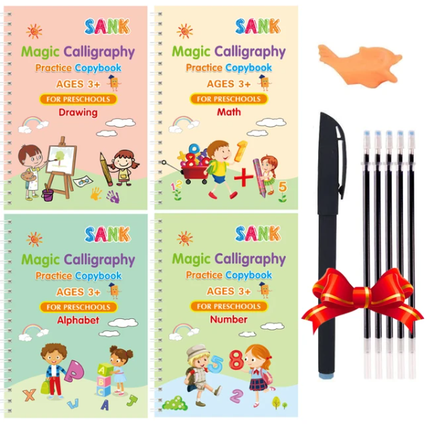 Sank Magic Practice Copybook (4 BOOKS,1 PEN,1 GRIP,10 REFILL)