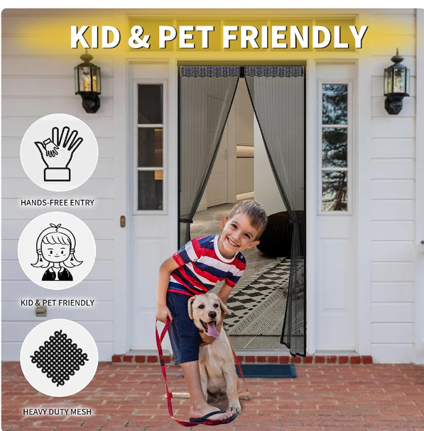 Magic Mesh Magnetic Door Curtain(Size: 4 Foot/ 7 Foot)