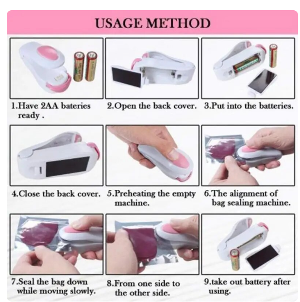 Battery-Operated Mini Sealing Machine