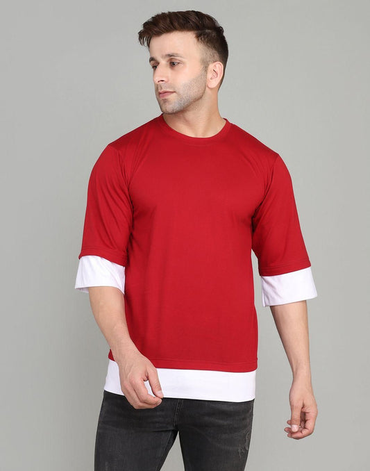 Denzolee Oversized Solid Round Neck T-Shirt For Men's