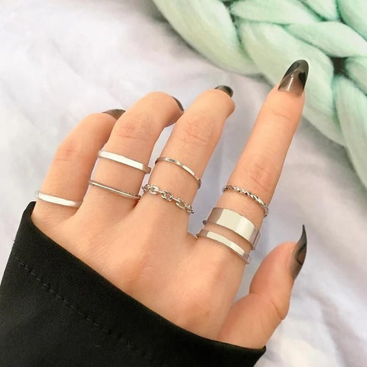 Silver Plated Trending Ring Set